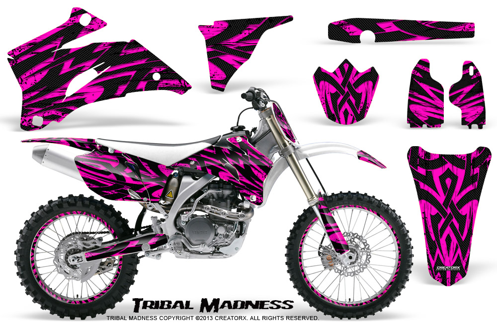 Yamaha YZ 250F 450F 06-09 Graphics Kit Tribal Madness Pink NP Rims